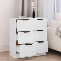 Dressoirs 2 st 30x30x70 cm bewerkt hout wit - thumbnail