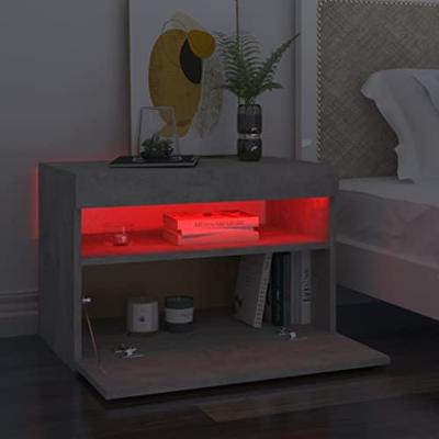 Nachtkastjes 2 st met LED-verlichting 60x35x40 cm betongrijs