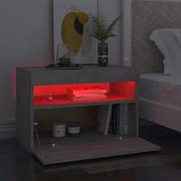 Nachtkastjes 2 st met LED-verlichting 60x35x40 cm betongrijs - thumbnail