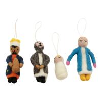 Vilten Hangers Kerstpoppetjes (Set van 4) - thumbnail