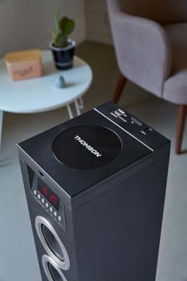 THOMSON DS120CD - Multimedia speaker toren - CD speler - 60W - Bluetooth, USB, FM radio - LED display - Zwart