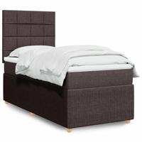Boxspring met matras stof donkerbruin 90x200 cm - thumbnail