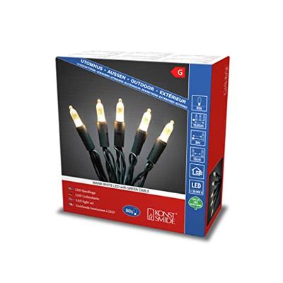 Konstsmide 6020-100 Micro-lichtketting Buiten Energielabel: G (A - G) werkt op het lichtnet Aantal lampen 80 LED Warmwit