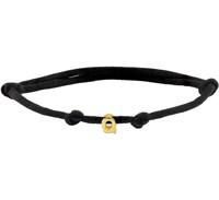 Armband Letter 5,5 x 5 mm satijn-geelgoud zwart 13-26 cm - thumbnail