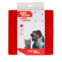 Eat Slow Live Longer Likmat - 21 x 21 cm - vierkant - snuffelmat - anti-snuffelmat - slowfeeder - afleiding - honden en katten - voor smeermiddelen, brokken en snoep - botmoest - thumbnail