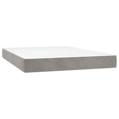 Boxspring met matras en LED fluweel lichtgrijs 140x190 cm