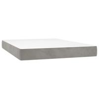 Boxspring met matras en LED fluweel lichtgrijs 140x190 cm - thumbnail