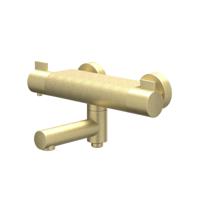 Badthermostaatkraan IVY Pact Opbouw Omstel Met Draaibare Baduitloop Met Omstel Cooltouch Geborsteld Mat Goud PVD IVY - thumbnail
