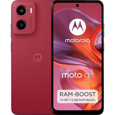 Moto G05, 12 GB (4 GB + 8 GB RAM Boost)/64 GB, Spanje, superhelder display van 16,9 cm (6,67 inch), 50 MP camerasysteem, portretmodus met IA, veganistisch leer, Corning Gorilla® Glass 3, batterij 5200