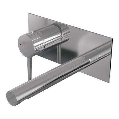 BRAUER Stripe Inbouw Wastafelmengkraan - rechte uitloop en afdekplaat - model A2 - chroom 5-CE-334