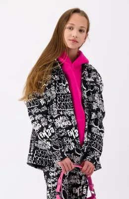 Black Bananas Tag Overshirt Kids Zwart/Wit - Maat 140 - Kleur: WitZwart | Soccerfanshop