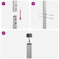 Hekpalen 12 pcs Zilver 140 cm Gegalvaniseerd staal - thumbnail