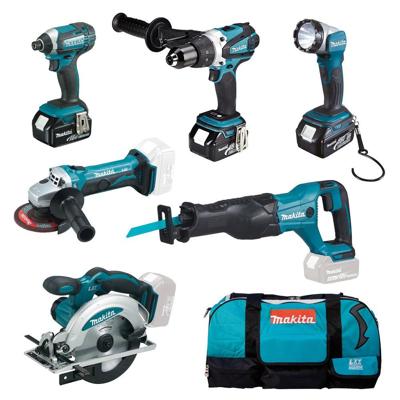 Makita DLX6046 - 6-delige Comboset 18v Li-ion 3x 3.0Ah accu's Makita DLX6046 - 6-delige Comboset 18v Li-ion 3x 3.0Ah accu's