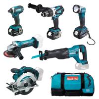 Makita DLX6046 - 6-delige Comboset 18v Li-ion 3x 3.0Ah accu's - thumbnail