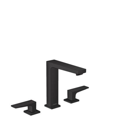 Hansgrohe Wastafelmengkraan Metropol 3-Gats 160 met Rechte Greep en Push-Open Afvoer Mat Zwart Hansgrohe Wastafelmengkraan Metropol 3-Gats 160 met Rechte Greep en Push-Open Afvoer Mat Zwart