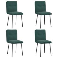 Eetkamerstoelen 4 st fluweel donkergroen - thumbnail