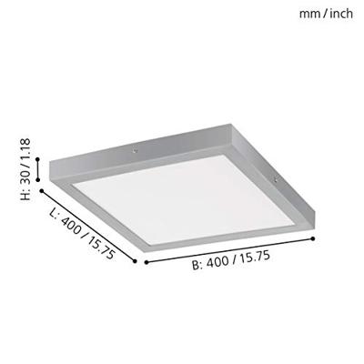 Eglo Plafondlamp vierkantFueva 1 40cm - 4000K grijs - 97269