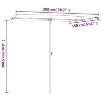 Parasol met aluminium paal 2x1,5 m taupe - thumbnail