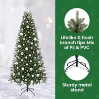 VidaXL Kunstkerstboom met 300 led met standaard groen 180 cm pe en pvc - thumbnail