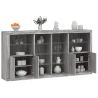 Dressoir met LED-verlichting 202x37x100 cm grijs sonoma eiken - thumbnail