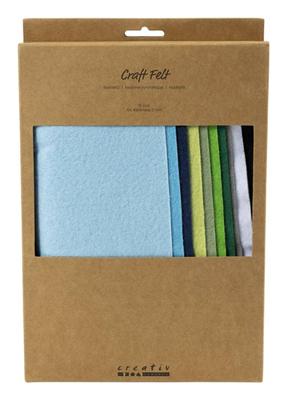 Creativ Company Hobbyvilt, a4, vel 210x297 mm, dikte 2 mm, blauw/groen harmonie, 10 stuk/ 1 doos Creativ Company Hobbyvilt, a4, vel 210x297 mm, dikte 2 mm, blauw/groen harmonie, 10 stuk/ 1 doos