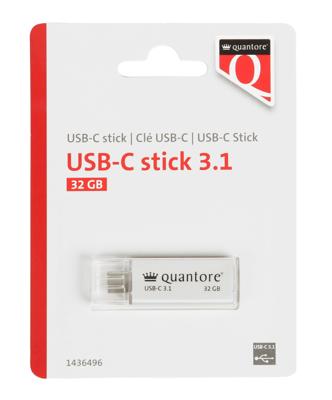 Usb stick 3.1 quantore usb-c 32gb zilver Usb stick 3.1 quantore usb-c 32gb zilver