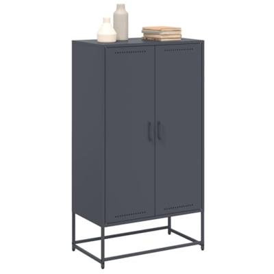 Hoge kast 68,5x38,5x123,5 cm staal antracietkleurig