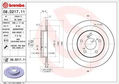 BREMBO HINTEN remschijf