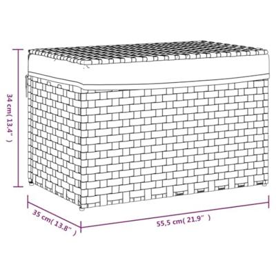 VidaXL Wasmand met deksel 55,5x35x34 cm poly rattan donkerbruin - thumbnail