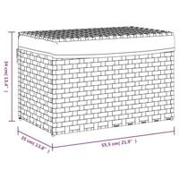 Wasmand met deksel 55,5x35x34 cm poly rattan donkerbruin - thumbnail