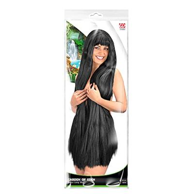 Pruik extra lang 100cm blond of zwart