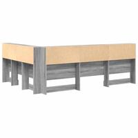 Opberghoofdbord met plank Grijs sonoma 135 cm Bewerkt hout - thumbnail