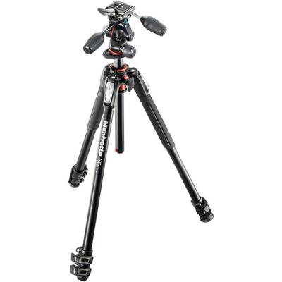 Manfrotto MK190XPRO3-3W Treppiede con Testa 3 Vie, 3 Sezioni in Alluminio, Nero