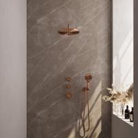 Copper Carving thermostatische inbouw regendouche set+ - PVD finish - thumbnail