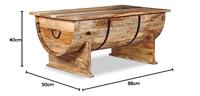 Salontafel 88x50x40 cm massief mangohout - thumbnail
