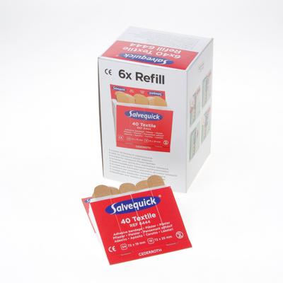 Salvequick navulling voor pleisterautomaat, elastische pleisters, pak van 6 navullingen
