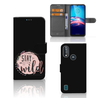 Bookcase Moto E6s Leuk Hoesje Boho Stay Wild Bookcase Moto E6s Leuk Hoesje Boho Stay Wild