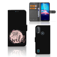 Bookcase Moto E6s Leuk Hoesje Boho Stay Wild - thumbnail