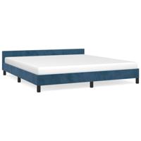 Bedframe zonder matras 160x200 cm fluweel donkerblauw - thumbnail