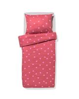 HEMA Kinderdekbedovertrek 140x200cm flanel hartjes (rood) - thumbnail