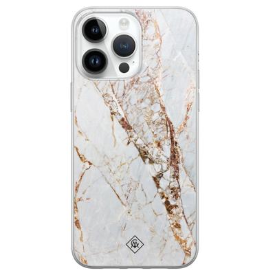 iPhone 14 Pro Max siliconen hoesje - Marmer goud iPhone 14 Pro Max siliconen hoesje - Marmer goud