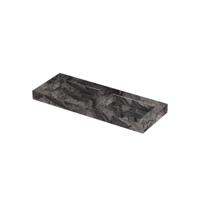 INK Pitch Wastafel keramische slab bak dubbel met drain en front en side skirts zonder kraangaten 120x45x9 Venice brown glossy - thumbnail