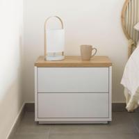 Kave Home Nachtkastje 'Abilen' Eiken, 53 x 44cm, kleur Wit - thumbnail