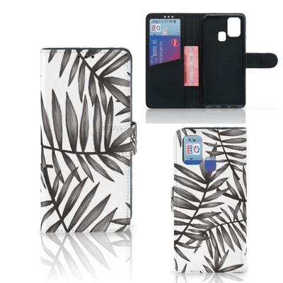 Samsung Galaxy M31 Hoesje Leaves Grey Samsung Galaxy M31 Hoesje Leaves Grey