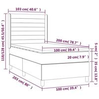 Boxspring met matras stof crèmekleurig 100x200 cm - thumbnail