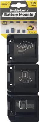 StealthMounts BM-DW12-BLK-6 Accuhouders voor DeWalt 12v | Zwart | 6 stuks - BM-DW12-BLK-6