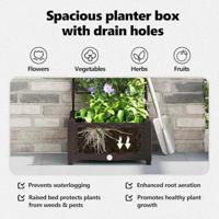 VidaXL Tuin bloempot bruin 40 x 40 x 125,5 cm staal - thumbnail