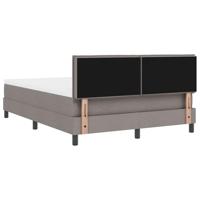 vidaXL Boxspring Bed met Matras Taupe 140x190 cm Stof - thumbnail