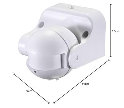 Renkforce 1362991 HF-bewegingsmelder Opbouw (op muur), Opbouw (op product), Wand 180 ° Relais Wit IP44