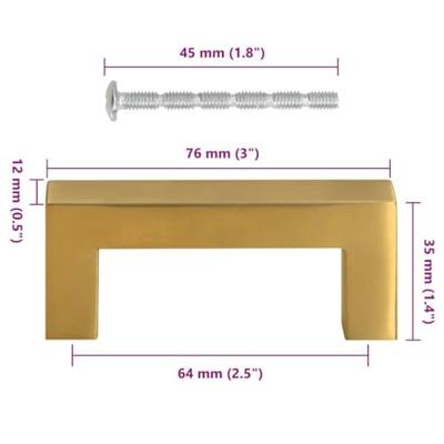 VidaXL Handvatten 10 st 64 mm roestvrij staal goudkleurig